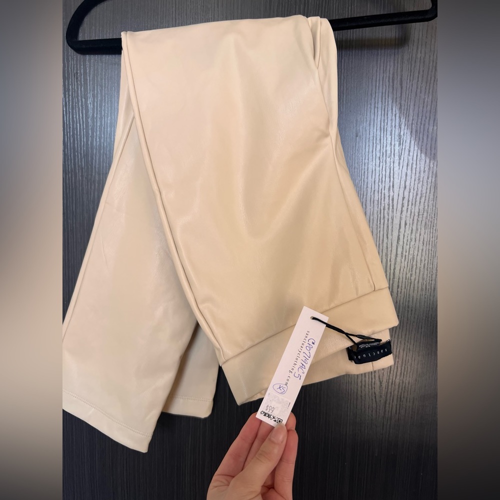 NEW, with tag on, Sanctuary Clothing Cream Faux Leather Pants
